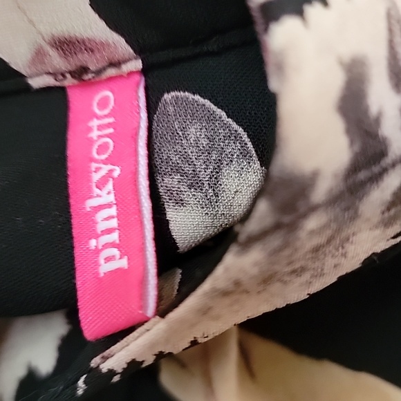 Pinky Otto Black Leaves Print Dress Sz. S - Picture 9 of 9